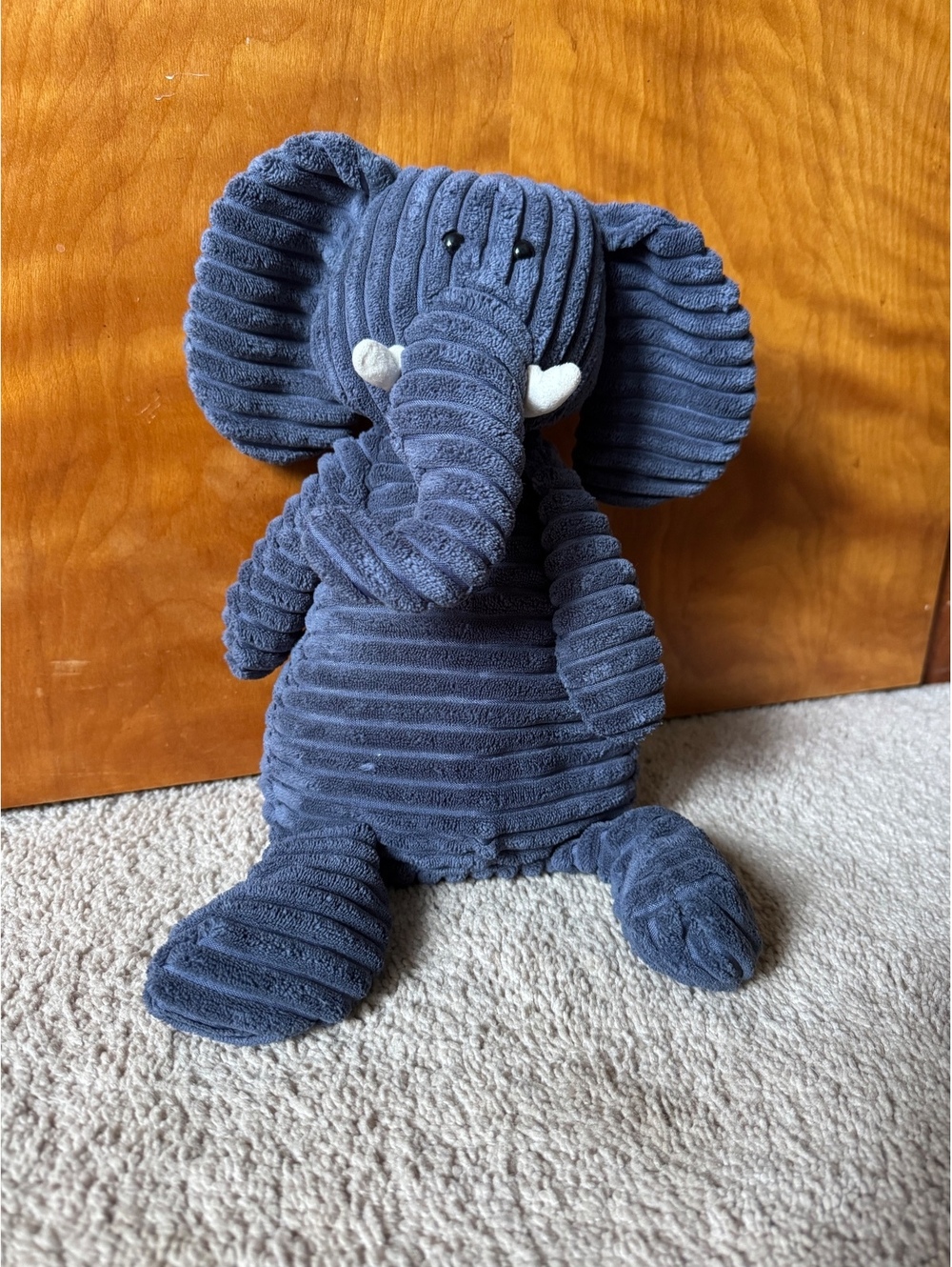 Retired Jellycat Cordy Roy Elephant Plush Stuffed Animal Blue Corduroy 15"